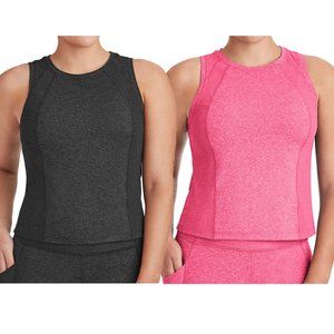 Members Mark Cropped Tank Top Shirt Pink and Gray 2pc Set NWT